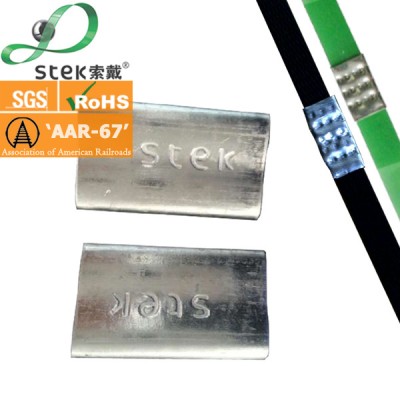 Steel packing buckles for plastic straps from Stek manufacturer